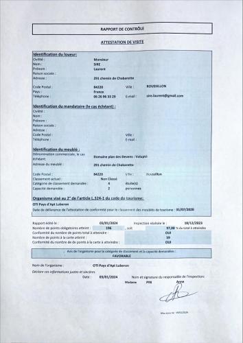 a piece of paper with a letter on it at Domaine Plan des Devens in Roussillon