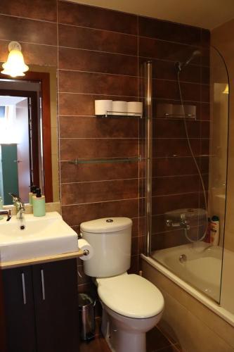 Apartament Casa Gerdera في ريالب: حمام مع مرحاض ومغسلة ودش