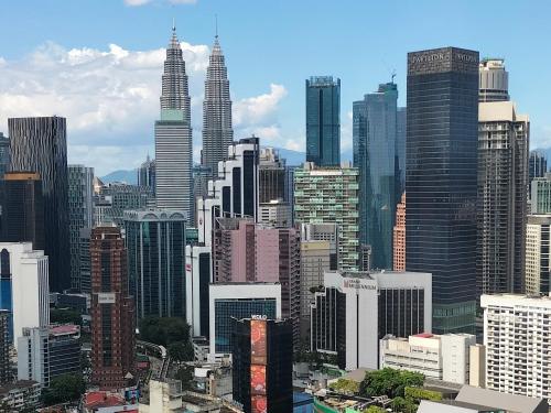 a view of a large city with tall buildings at Elements service suite@ Times Square in Kuala Lumpur