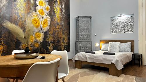 Posteľ alebo postele v izbe v ubytovaní V6 Apartment by Small Home Budapest