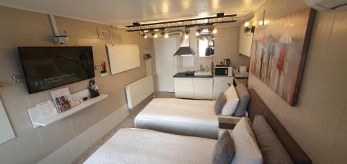 TV a/nebo společenská místnost v ubytování Aparthotel - SAVAS 1 - Mini Studio & Parking