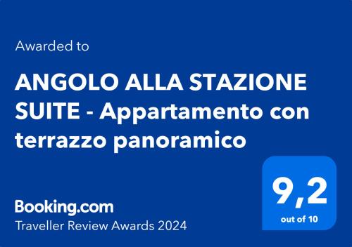Certifikát, ocenenie alebo iný dokument vystavený v ubytovaní ANGOLO ALLA STAZIONE SUITE - Appartamento con terrazzo panoramico