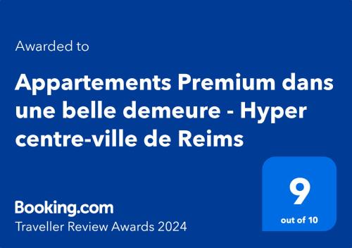 a screenshot of a cell phone with the text upgraded to argumentspremiumdsume at Appartement Premium dans une belle demeure - Hyper centre-ville de Reims in Reims