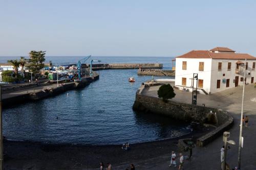 a body of water with people swimming in it at Marina Suites Tenerife in Puerto de la Cruz