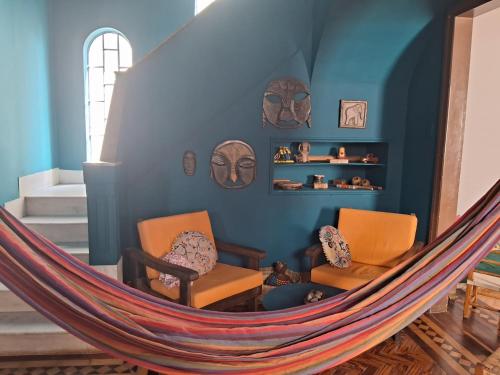 Χώρος καθιστικού στο Hostal da Glau