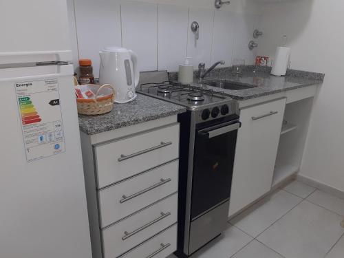 Una cocina o zona de cocina en Departamento El Olivo con cochera
