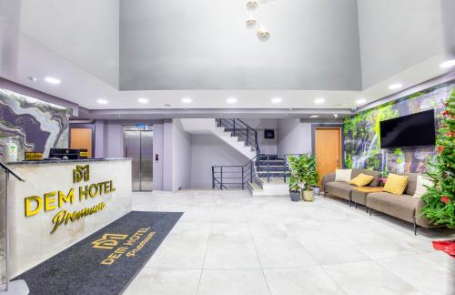 a lobby with a sign that reads bro den house apartments at Dem Premium Hotel - Round Trip Airport Service - Istanbul International Airport in Arnavutköy