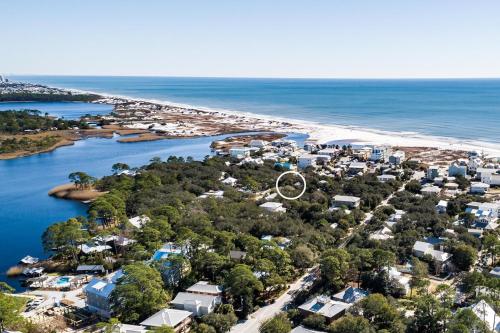 an aerial view of the shoreline of a beach at Artless Sprite in Santa Rosa Beach