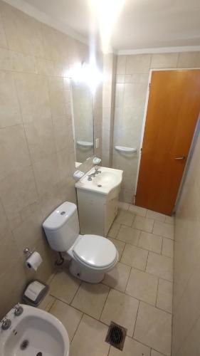 een badkamer met een wit toilet en een wastafel bij DEPARTAMENTO 2 DORMITORIOS GODOY CRUZ MENDOZA in Godoy Cruz