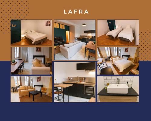 Un collage de diferentes imágenes de una habitación. en Lafra 1 - Comfort & Modern - Mon Groom, en Troyes
