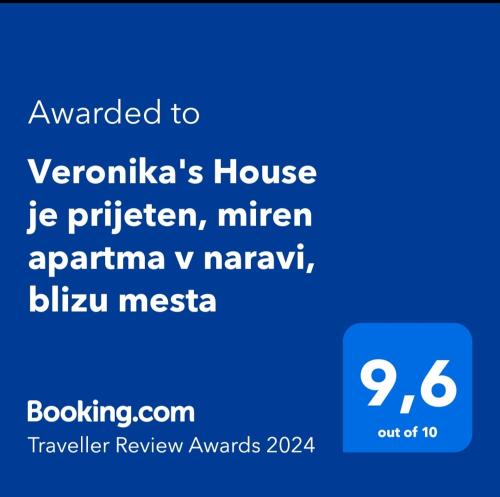 a screenshot of a phone with the textamed to veronas house is chicken at Veronika's House je prijeten, miren apartma v naravi, blizu mesta in Celje