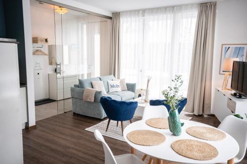 Η κουζίνα ή μικρή κουζίνα στο Residenz - Segel setzen - Seeterrasse - Sauna - Parkplatz