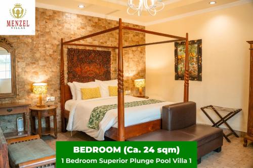 Tempat tidur dalam kamar di Menzel Villas Nusa Dua
