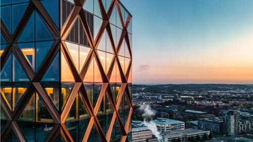 a view of the city from the top of a skyscraper at Jacyz in Gothenburg