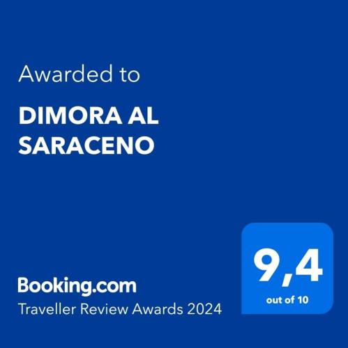 a blue sign with the text awarded to durora al sararcono at DIMORA AL SARACENO in Ferrara