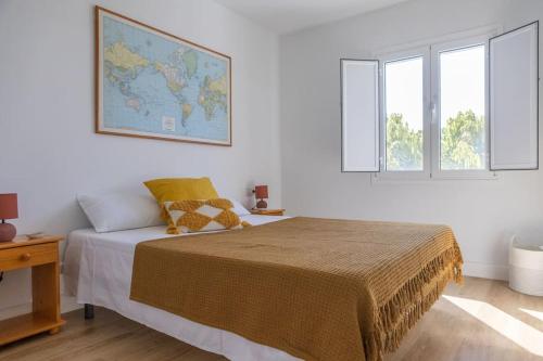 Giường trong phòng chung tại Casa Mundo