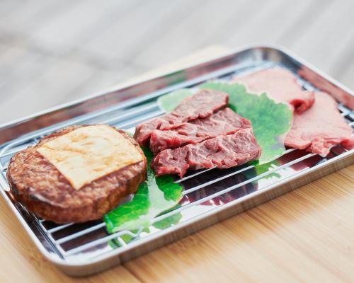 a tray of food with meat and cheese on it at Kinoene SAKE CAMP - Camp - Vacation STAY 42049v 