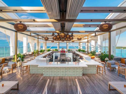 a view of a bar on the deck of a cruise ship at SLS at Baha Mar in Nassau