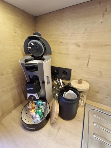 a coffee maker sitting on top of a counter at Villa Simone in Spa