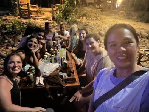 a group of people posing for a picture at Khaosok August Freedom Camp in Khao Sok
