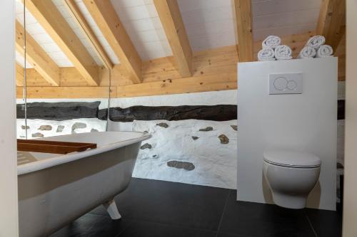 Koupelna v ubytování Verzasca Lodge Ofelia