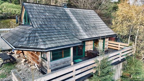 an overhead view of a house with a metal roof at Chata w Szczyrku in Szczyrk