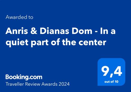 Anris & Dianas Dom - In a quiet part of the centerに飾ってある許可証、賞状、看板またはその他の書類