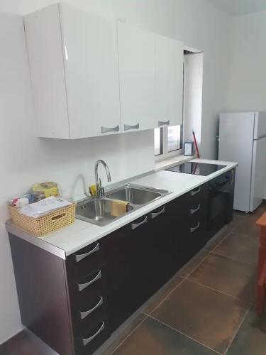 een keuken met een wastafel en een aanrecht bij Appartamento Concio in Policoro