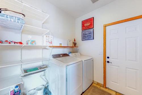a white washer and dryer in a room at Rooftop Retreat in South Lake Tahoe
