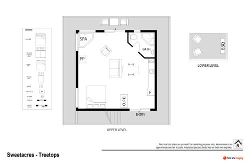 a floor plan of a house at Sweetacres Hunter Valley in Pokolbin
