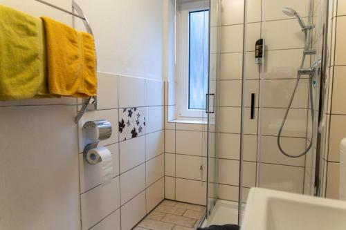 Koupelna v ubytování NEU! Reiterhof Finkenmühle Fewo Krümel