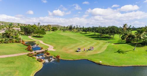 an aerial view of the golf course at the resort at Ko Olina Beach Villas O1006 in Kapolei