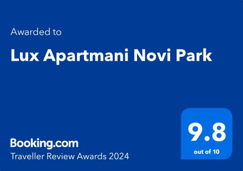 a screenshot of the newarkark newarkarkarkarkarkarkarkark at Lux Apartmani Novi Park in Vrdnik