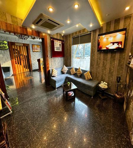 TV a/nebo společenská místnost v ubytování Hotel Runway Inn