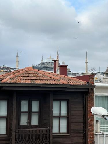 a house with a tiled roof with at Kalyon Hotel Istanbul in Istanbul
