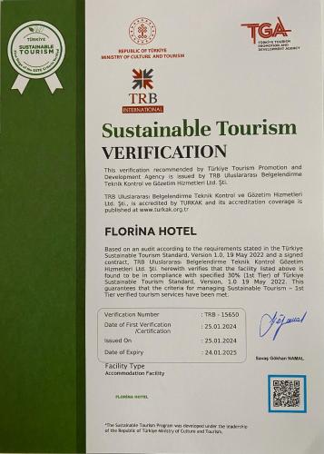 a ticket for the australian tourism verisation programme at Florina Hotel in Istanbul