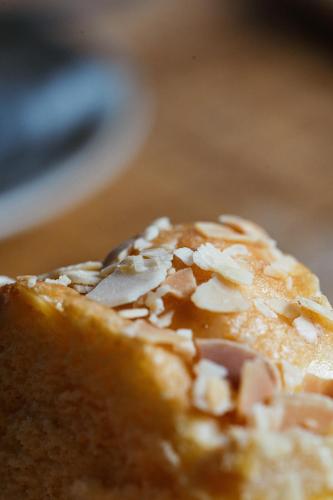 a close up of a pastry with nuts on it at Hôtel de la Loze in Courchevel