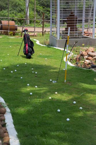 a group of golf balls on the grass at The Bheemili House in Bhīmunipatnam