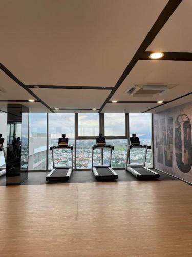 an empty room with a view of a building at The Song Luxury Vung Tau Apartment - QUỲNH's Homestay in Vung Tau