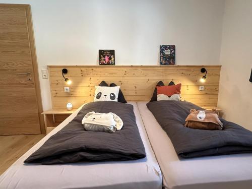 Katil atau katil-katil dalam bilik di Ribisel Apartments für Familien - Alpentherme inklusive!