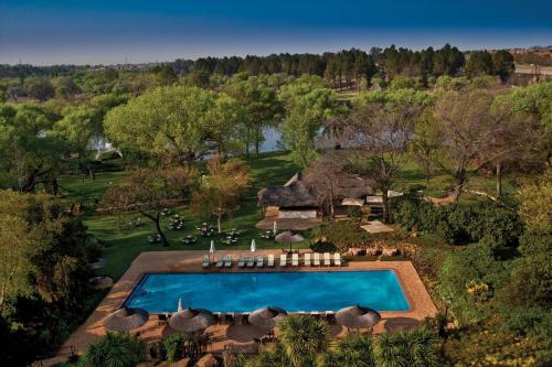 an aerial view of a resort with a swimming pool at Riverside Sun in Vanderbijlpark