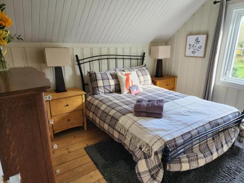 Postel nebo postele na pokoji v ubytování Chalets NABU La Sacacomie - Rivière - Billard