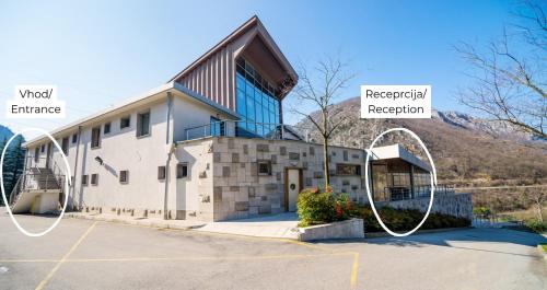a building with the names of its parts at Primula Accommodation in Nova Gorica