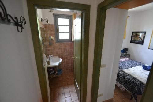 a bathroom with a sink and a toilet and a sink at Il Pungitopo in Manciano