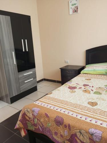 a bedroom with a bed and a dresser at hospedaje, independiente aranjuez in Tarija
