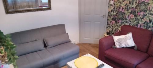 a living room with a couch and a chair at The Woodlands apartments 1 in London