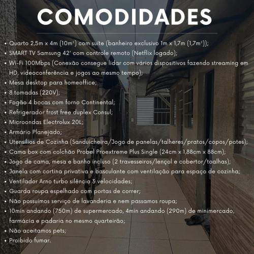 una pagina di un volantino per una casa di Espaço LÍGIA homeoffice & suíte a Cubatão