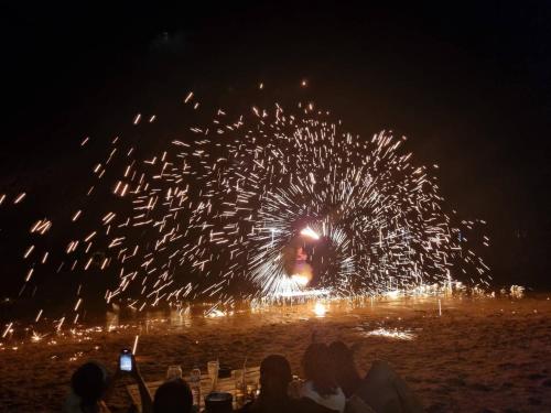 a crowd of people watching a fireworks show at Jayden Villas in Hinkong