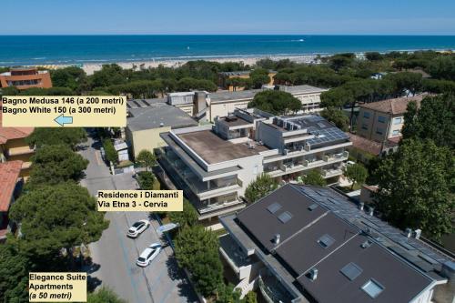 an aerial view of a city with buildings and the beach at Residence I Diamanti - Siroli Collection in Cervia