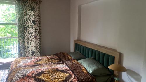 シュリーナガルにあるZebervan Hill Side Retreatのベッドルーム(ベッド1台、窓付)